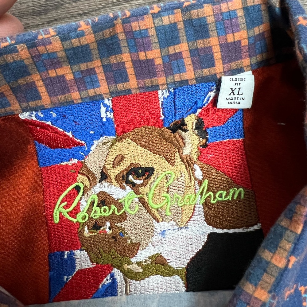 Robert Graham Multi-Colored Check Patchwork Shirt… - image 7
